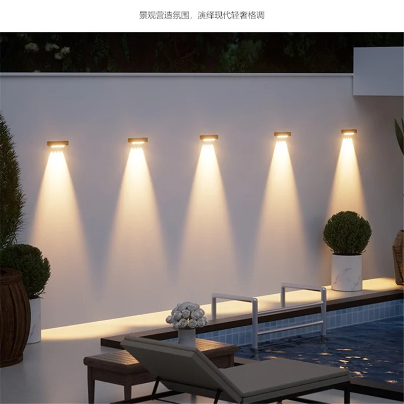 4PCS 4LED Outdoor Solar Wall Lamp Waterproof Landscape Automatic Lighting for Garden Patio Fence - Warm Light