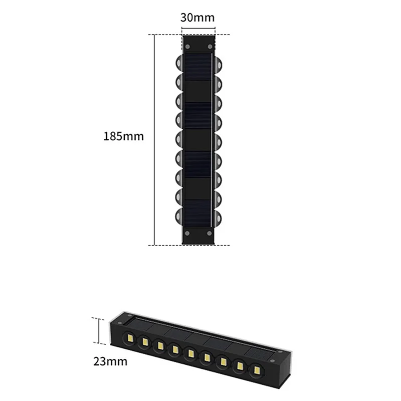 4PCS 18 LED Solar Wall Light Up / Down Outdoor Waterproof Lights for Garden / Patio / Villa Landscape - White Light