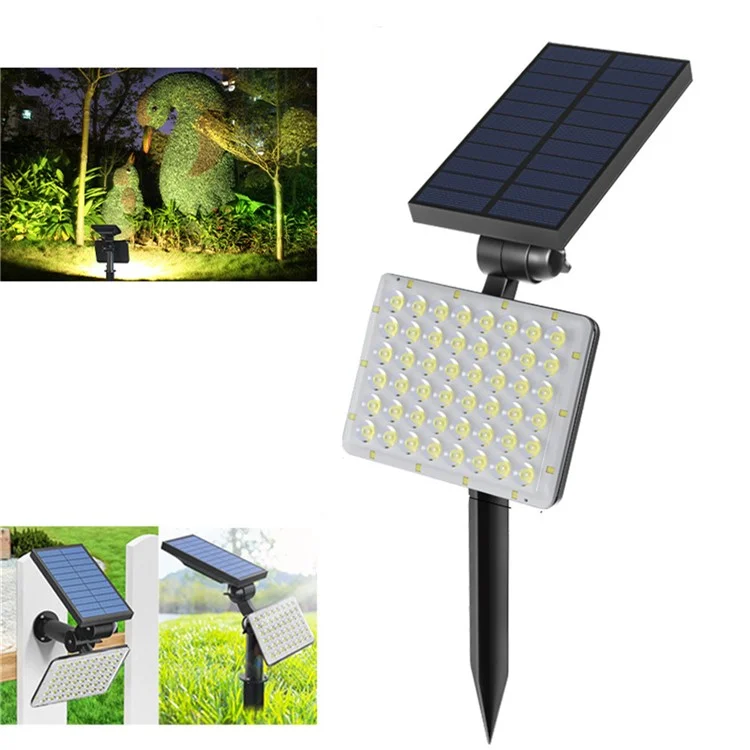 Luz de Jardín Solar con Pica de 62 LED, Lámpara de Césped con 3 Modos, Ajustable, Impermeable para Paisajismo Exterior - Luz Cálida