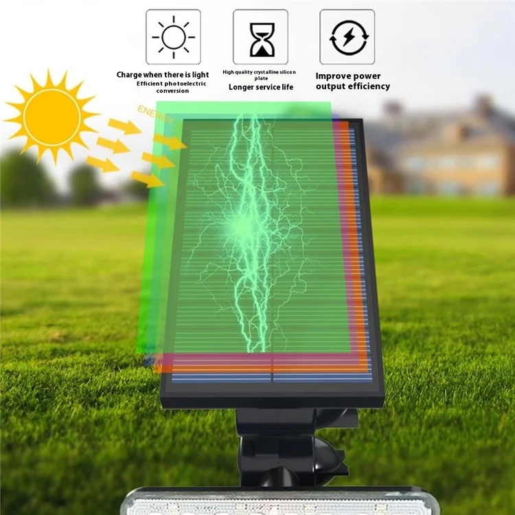Luz de Jardín Solar con Pica de 62 LED, Lámpara de Césped con 3 Modos, Ajustable, Impermeable para Paisajismo Exterior - Luz Cálida