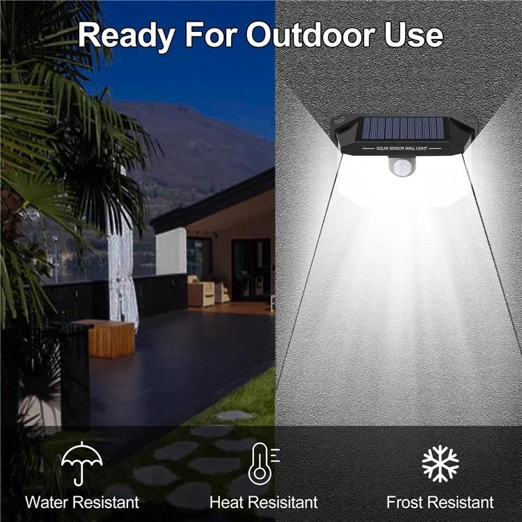 HSG-T24-230LED 3 Modes Motion Sensor Wall Light Waterproof Solar Powered Outdoor Yard Lamp