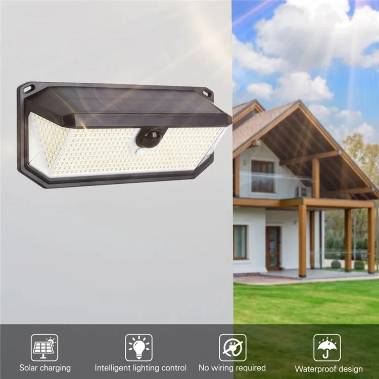 HSG-T22L-388LED 3 Modos Sensor de Movimiento Luz de Pared Impermeable Energía Solar Lámpara de Jardín Exterior