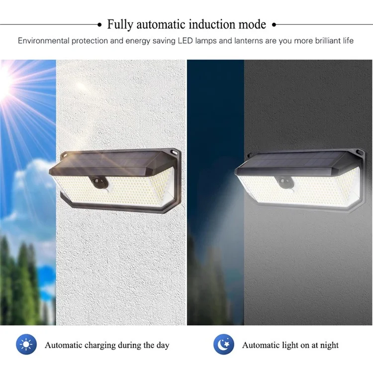 HSG-T22L-388LED 3 Modos Sensor de Movimiento Luz de Pared Impermeable Energía Solar Lámpara de Jardín Exterior