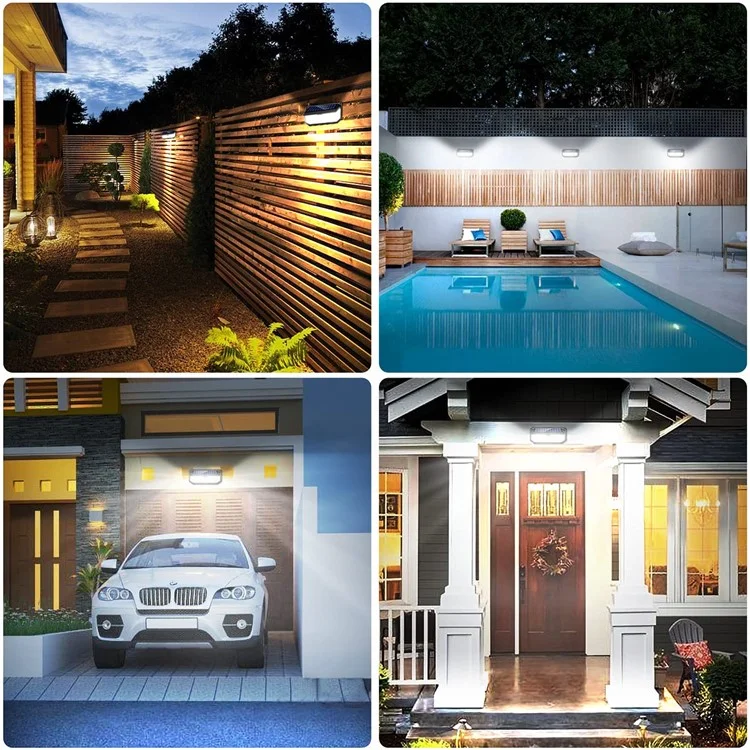HSG-T24L-416LED 3 Modes Motion Sensor Wall Light Waterproof Solar Powered Outdoor Yard Lamp