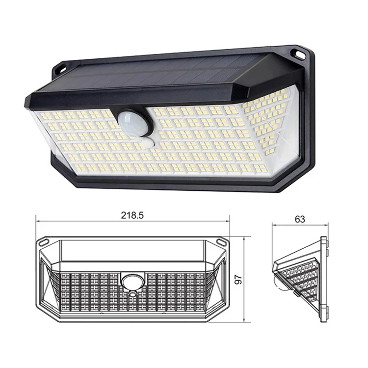 HSG-T24L-416LED 3 Modes Motion Sensor Wall Light Waterproof Solar Powered Outdoor Yard Lamp