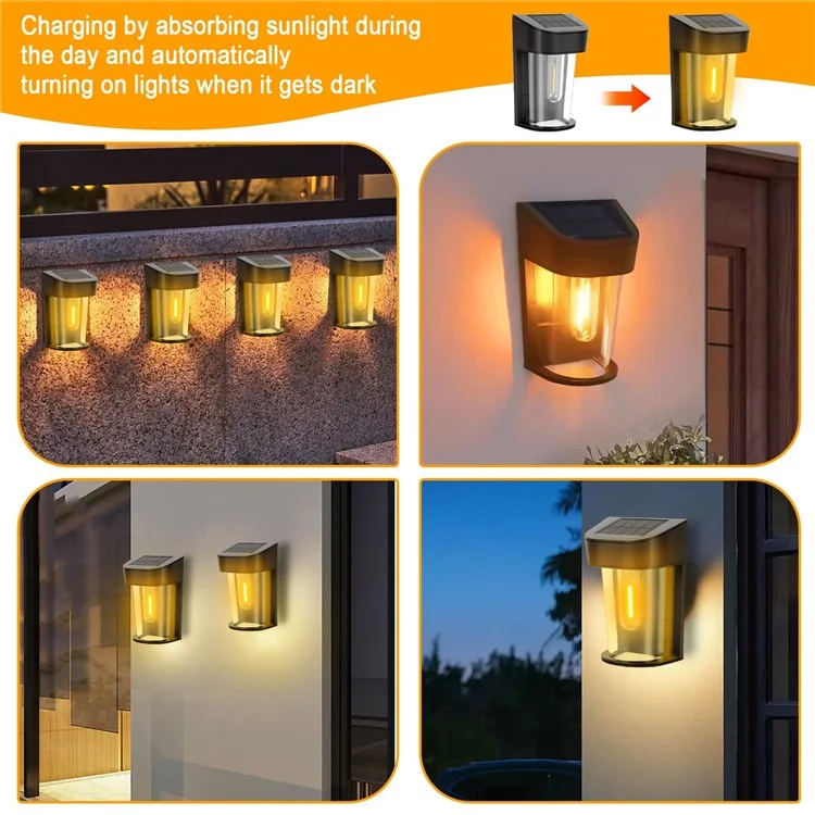HSG-1811 Solar Wall Light IP44 Waterproof Outdoor COB Fence Lamp for Garden Patio Yard - 1811B