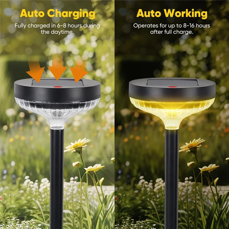 HSG-1819 2Pcs Waterproof Solar Lawn Lamps Outdoor Garden Landscape Stake Lights for Yard / Patio