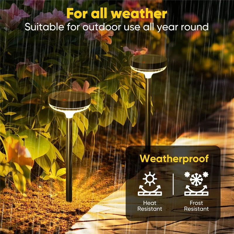 HSG-1819 2Pcs Waterproof Solar Lawn Lamps Outdoor Garden Landscape Stake Lights for Yard / Patio