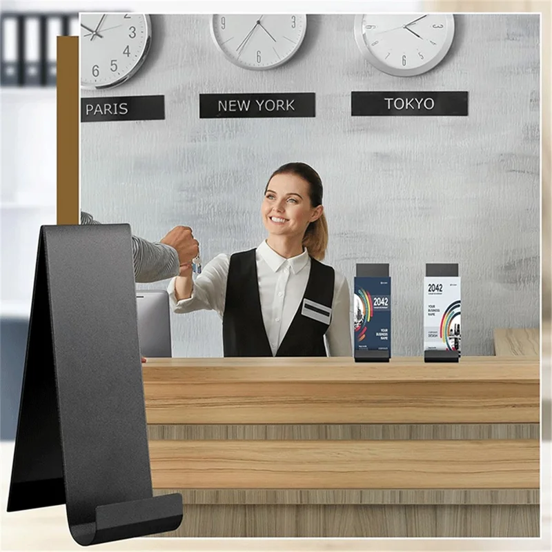 4Pcs Brochure Holder Metal Desktop Organizer Vertical Flyer Display Stand for Office Store Exhibition