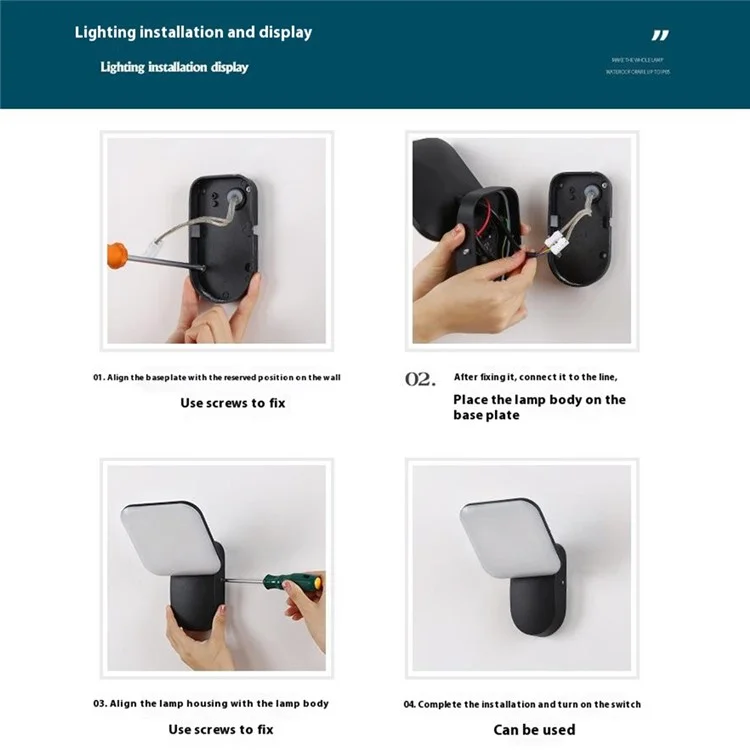 LED Außenwandleuchte Wasserdicht Garten Terrasse Balkon Eingang Lampe - Rund Schwarz / Warmweiß