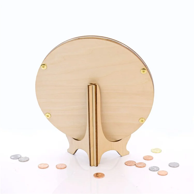 Personalized Wooden Coin Storage Box Souvenir Coin Display Stand Collector Organizer - Style A