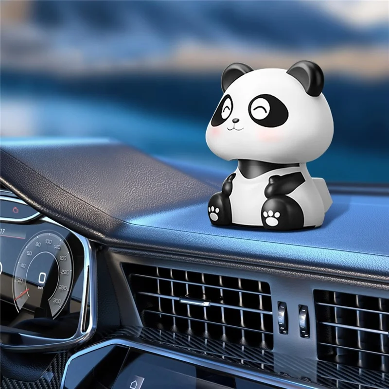 Solar Powered Panda Ornament Auto Nodding Creative Car Dashboard Ornament Home Decor - 226B