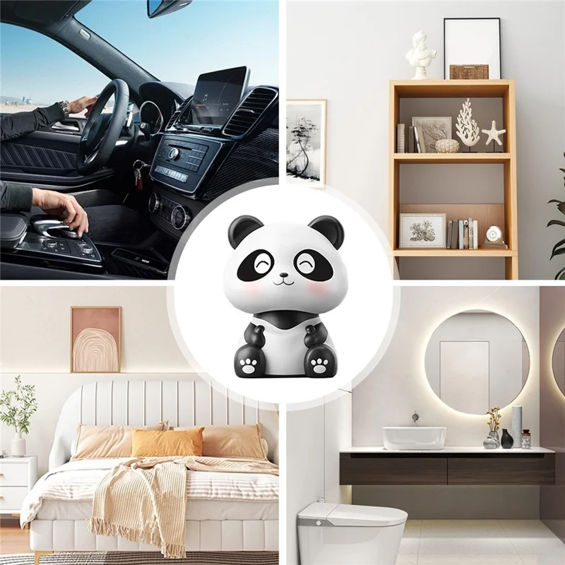 Solar Powered Panda Ornament Auto Nodding Creative Car Dashboard Ornament Home Decor - 226B