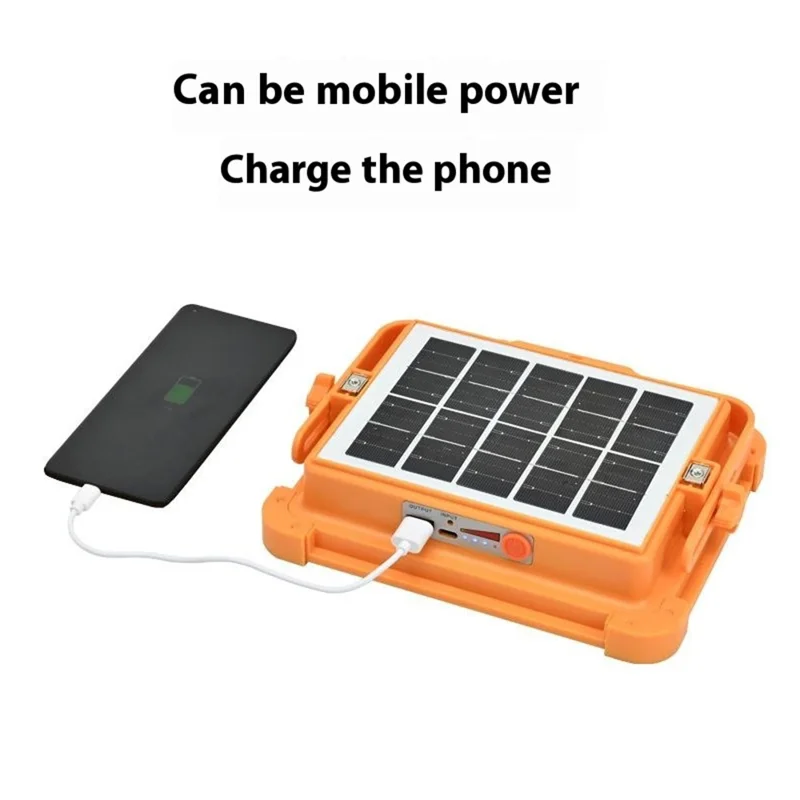 Large 4 Grid 4800W Solar 2835 LED Light Outdoor Camping Rechargeable Floodlight Super Bright Emergency Lamp