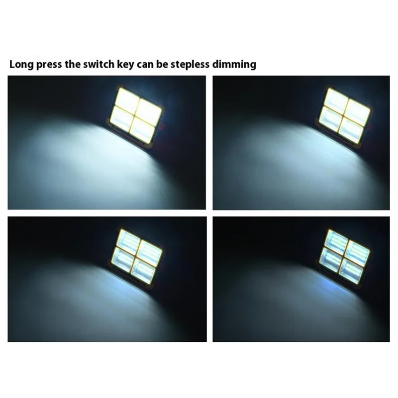 Large 4 Grid 4800W Solar 2835 LED Light Outdoor Camping Rechargeable Floodlight Super Bright Emergency Lamp