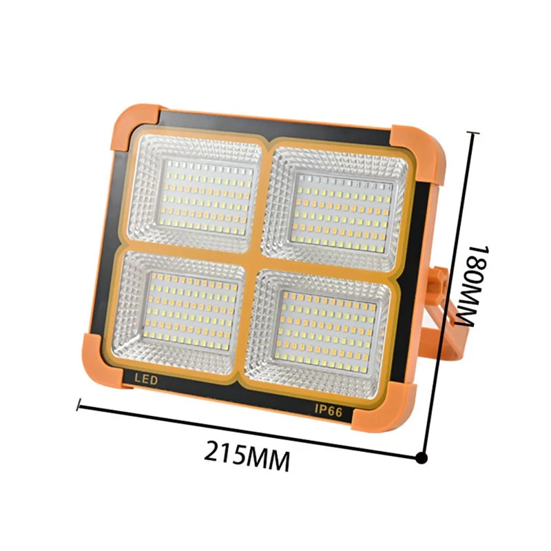 Large 4 Grid 4800W Solar 2835 LED Light Outdoor Camping Rechargeable Floodlight Super Bright Emergency Lamp