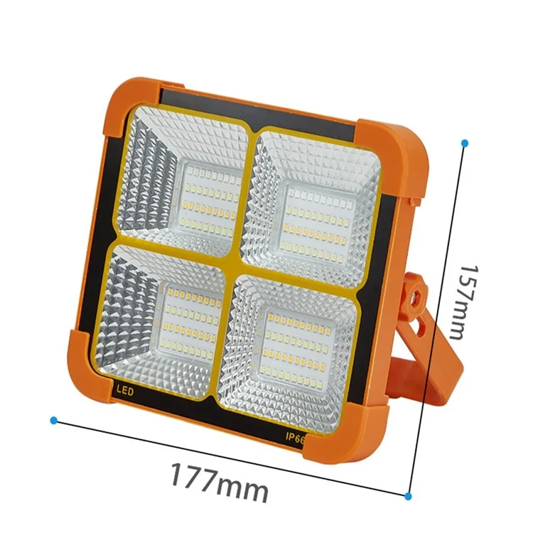 Small 4 Grid 4500W Solar 2835 LED Light Outdoor Camping Rechargeable Floodlight Super Bright Emergency Lamp