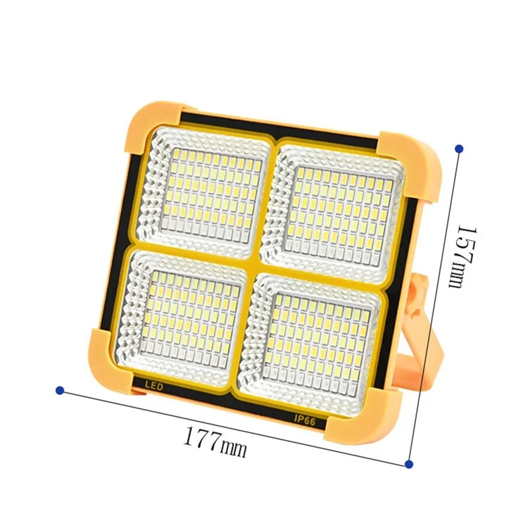Small 4 Grid 4500W Solar LED Light Outdoor Camping Rechargeable Floodlight Super Bright Emergency Lamp