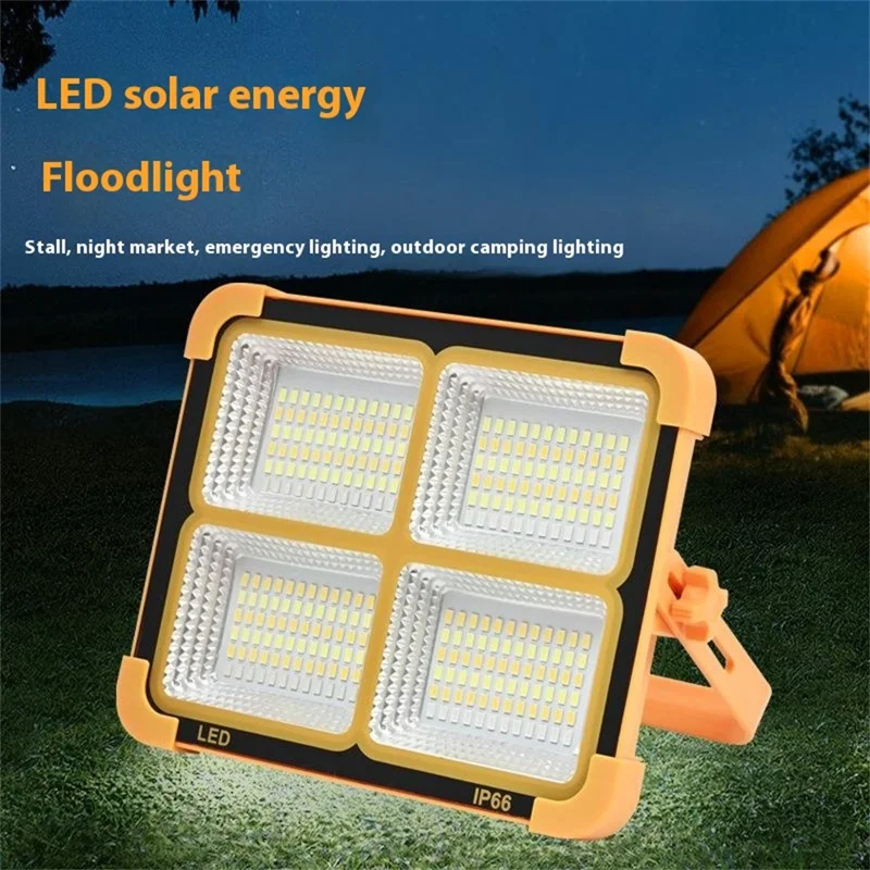 Großes 4-Grid 4800W Solar-LED-Licht Outdoor Camping Wiederaufladbare Flutlicht Super Bright Notfall-Lampe