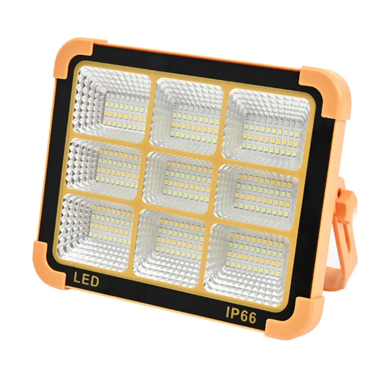 Large 9 Grid 4800W Solar LED Light Outdoor Camping Rechargeable Floodlight Super Bright Emergency Lamp