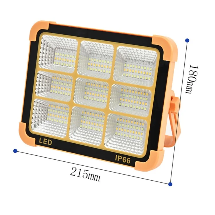 Large 9 Grid 4800W Solar LED Light Outdoor Camping Rechargeable Floodlight Super Bright Emergency Lamp