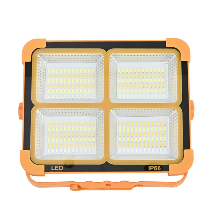 Lámpara de Emergencia Solar Recargable de 6000W con 4 Rejillas y Soporte para Camping al Aire Libre