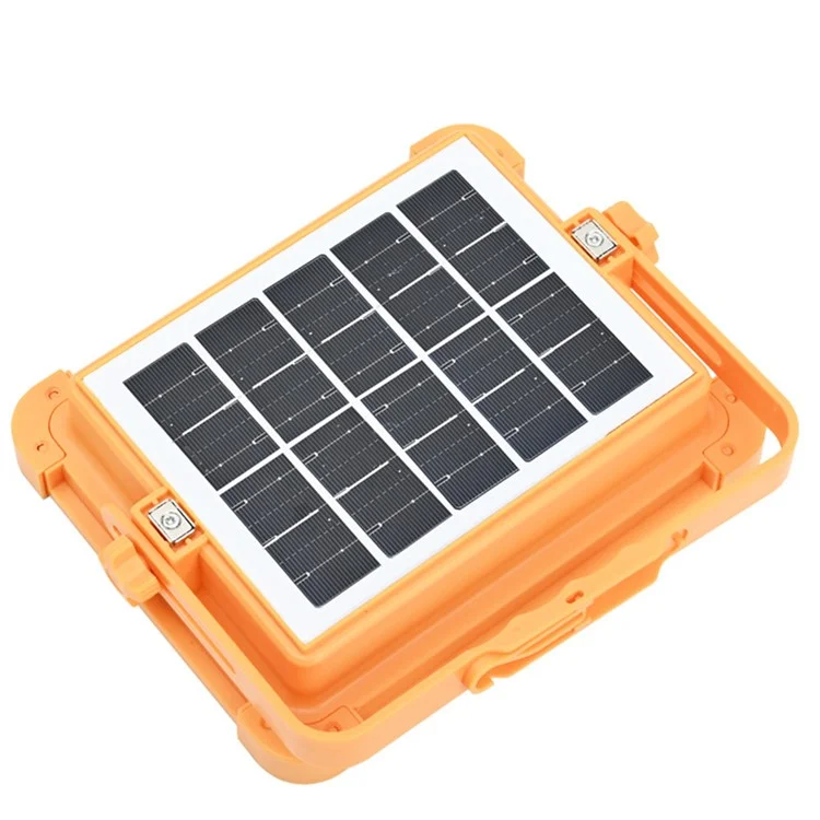 Foco Recargable Solar de 6 Rejillas de 6000W para Camping con Lámpara de Emergencia y Soporte
