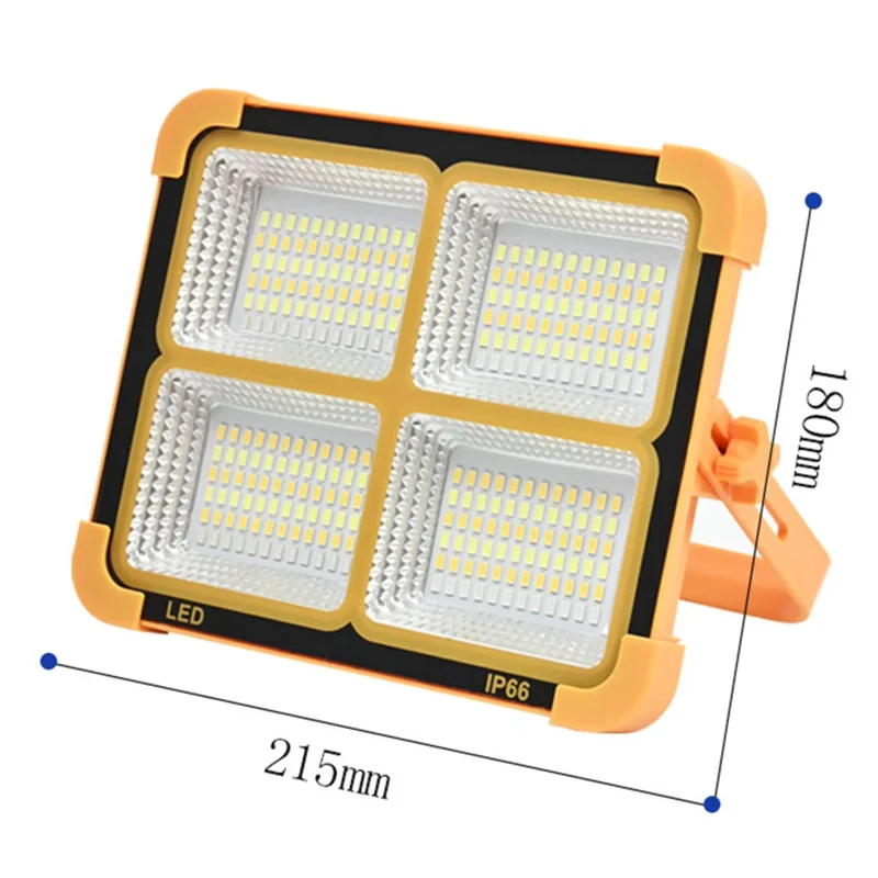 Lámpara LED Solar Grande de 4 Rejillas de 7000W para Exteriores, Recargable, Foco de Camping, Súper Brillante, Lámpara de Emergencia