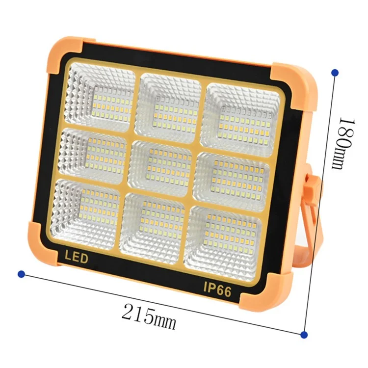 Große 9-Raster 7000W Solar-LED-Leuchte für den Außenbereich, Camping, wiederaufladbare Flutlichtlampe, extrem hell, Notfalllampe