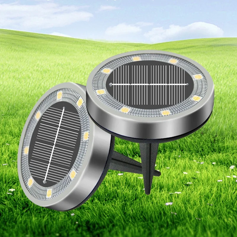 6 Pièces Lumières Solaires Enterrées à 8 LED pour Extérieur Éclairage de Jardin Piquets de Pelouse Éclairage Paysager pour Patio / Cour / Allée - Chaleureux