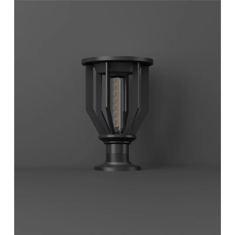 Solar Powered Outdoor Lantern Light Modern Garden Fence Standing Lamp 30W COB Patio Lighting, Style 3