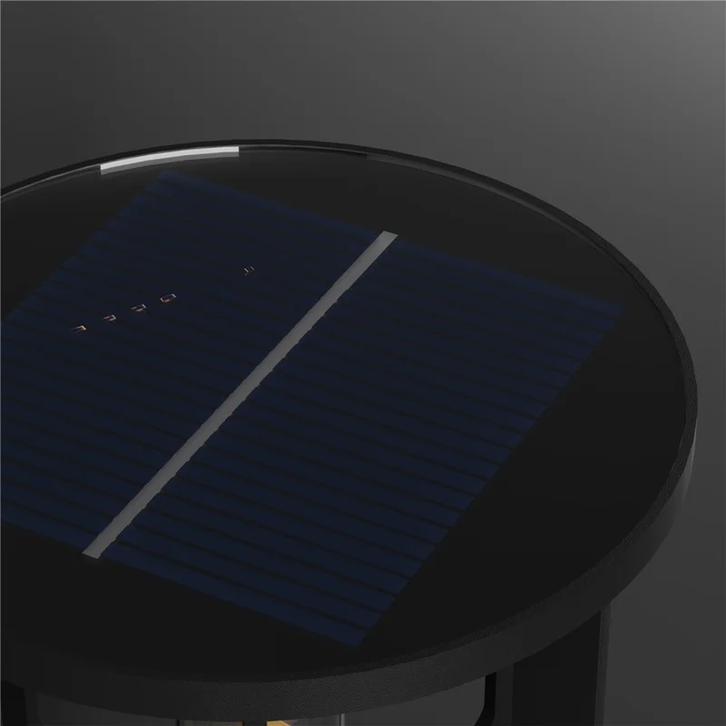 Solar Powered Outdoor Lantern Light Modern Garden Fence Standing Lamp 30W COB Patio Lighting, Style 3
