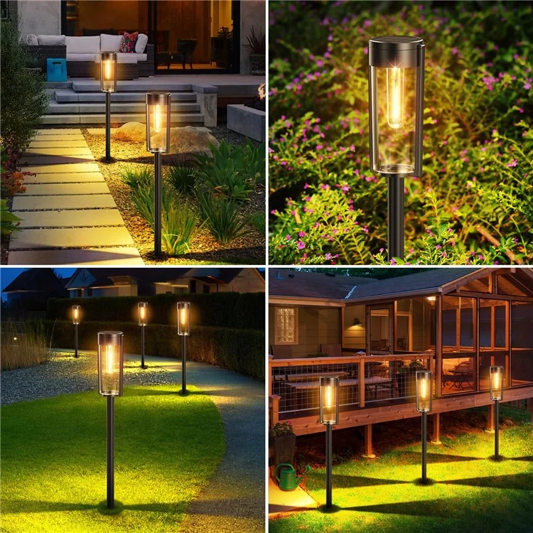 Y246 6 Luces Solares para Jardín Impermeables con Filamento de Tungsteno para Paisajismo Exterior