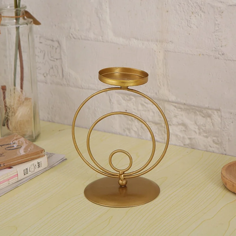 Metal Art Tealight Candle Holder Decorative Centerpiece Aromatherapy Candlestick Iron Stand