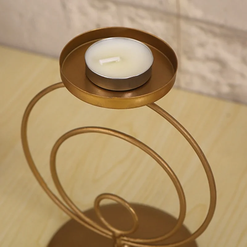 Metal Art Tealight Candle Holder Decorative Centerpiece Aromatherapy Candlestick Iron Stand