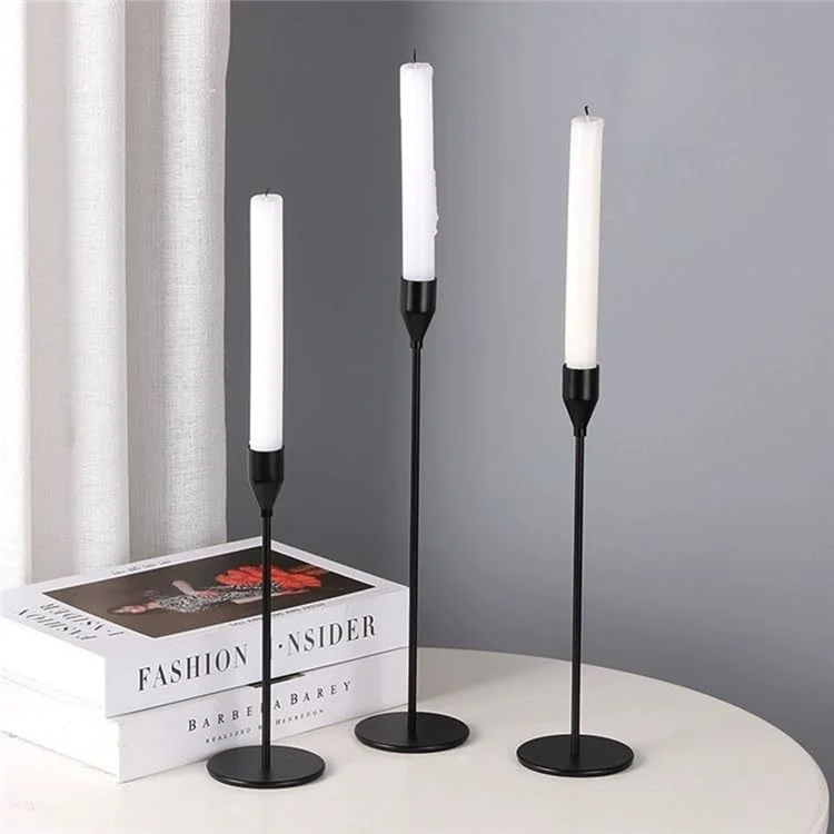 3Pcs / Set Taper Candle Holders Dining Table Decor Romantic Candlelight Dinner Centerpiece - Rose Gold