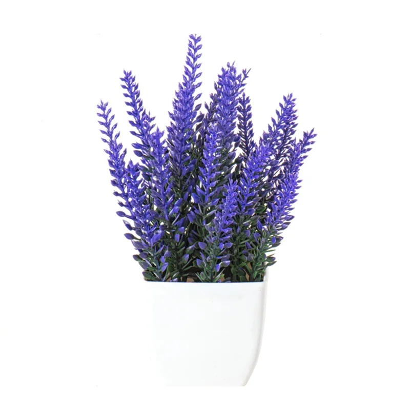 Artificial Lavender Plant Small Potted Plant Realistic Bonsai Indoor Tabletop Decoration