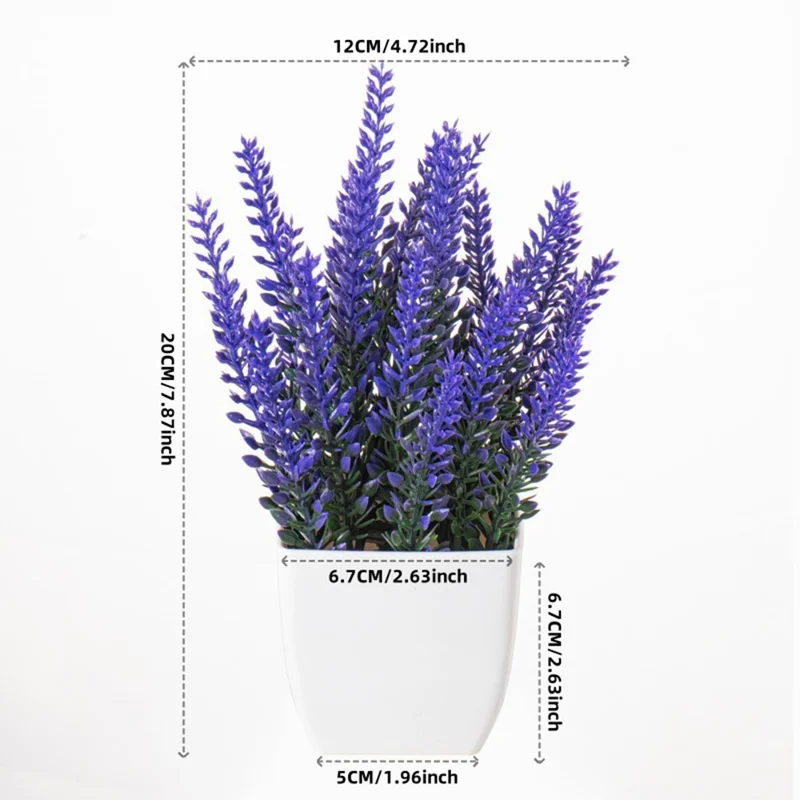 Artificial Lavender Plant Small Potted Plant Realistic Bonsai Indoor Tabletop Decoration