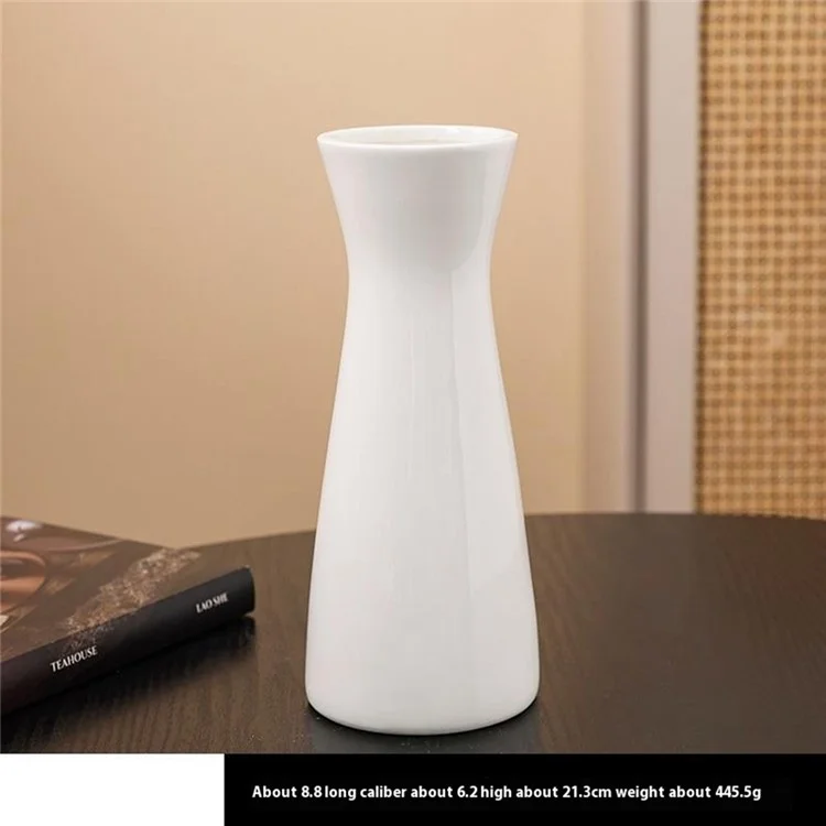 Jarrón de Cerámica Blanco Europeo Simple para Sala de Estar y Comedor - Decoración para Flores Secas o Hidropónicas, Estilo A
