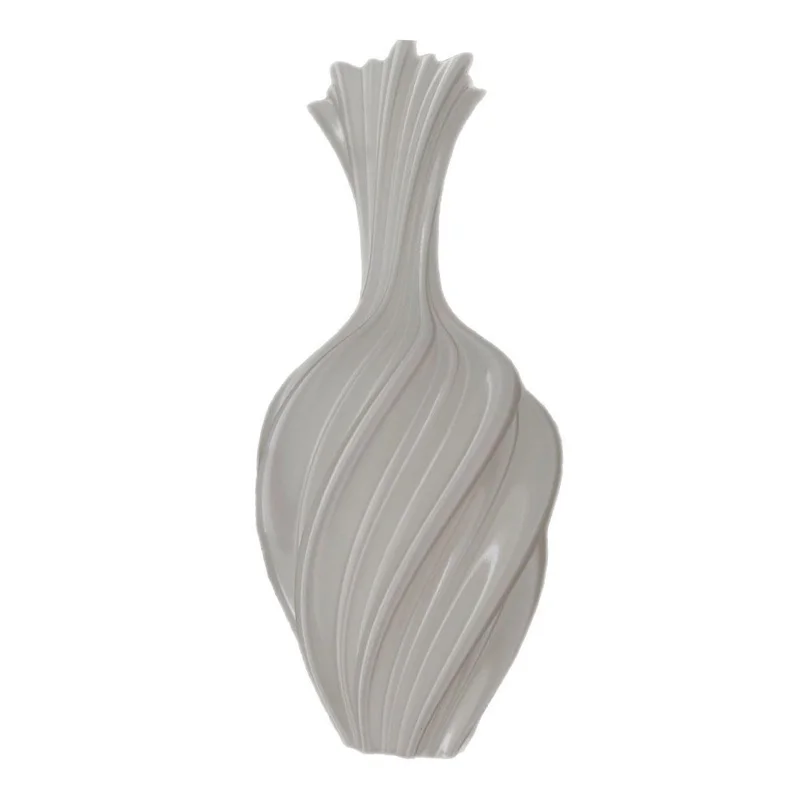 3D-Druck Geometrisches Design Kunststoff-Vase Moderner Nordischer Blumenhalter Wohndekoration - Weiß