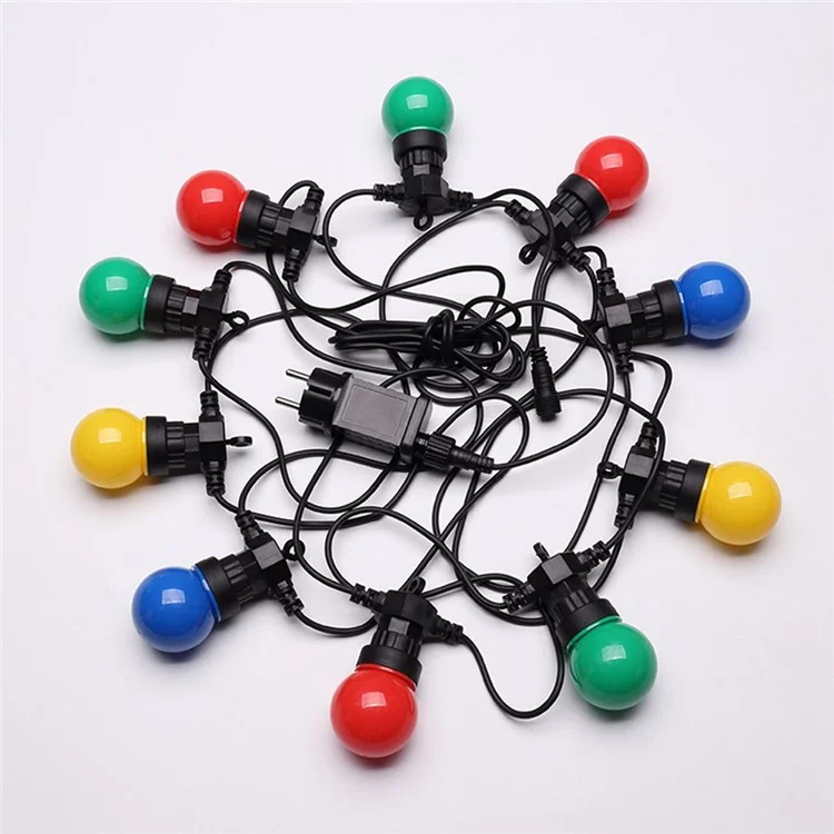 G50 5m 10 Lampen Wasserfeste Lichterkette für Camping Feststimmung, 220V EU-Stecker - Milchige weiße Lampe