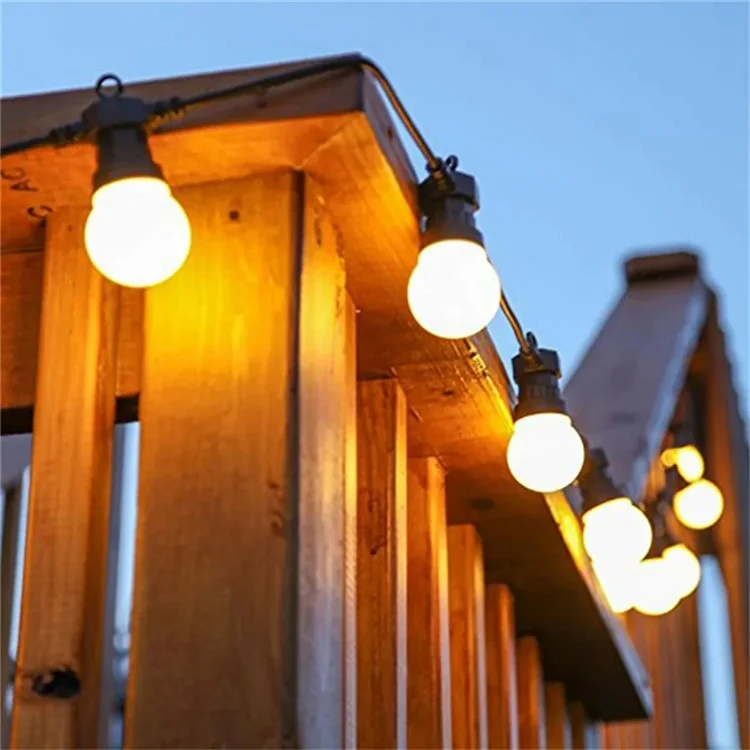 G50 5m 10 Lampen Wasserfeste Lichterkette für Camping Feststimmung, 220V EU-Stecker - Milchige weiße Lampe