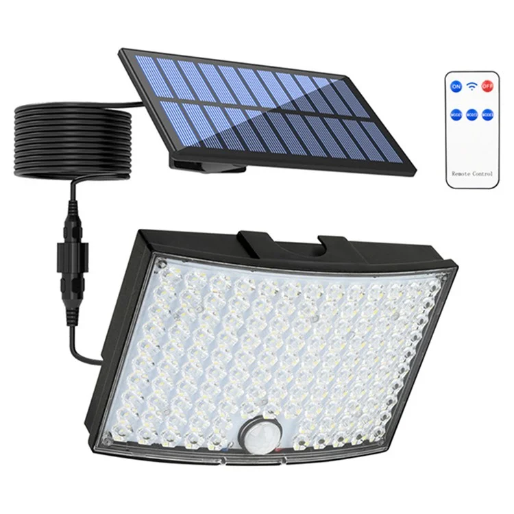 TG-TY01036 Solar Outdoor Wall Light 124 LED Motion Sensor Waterproof Security Lamp with Remote Control