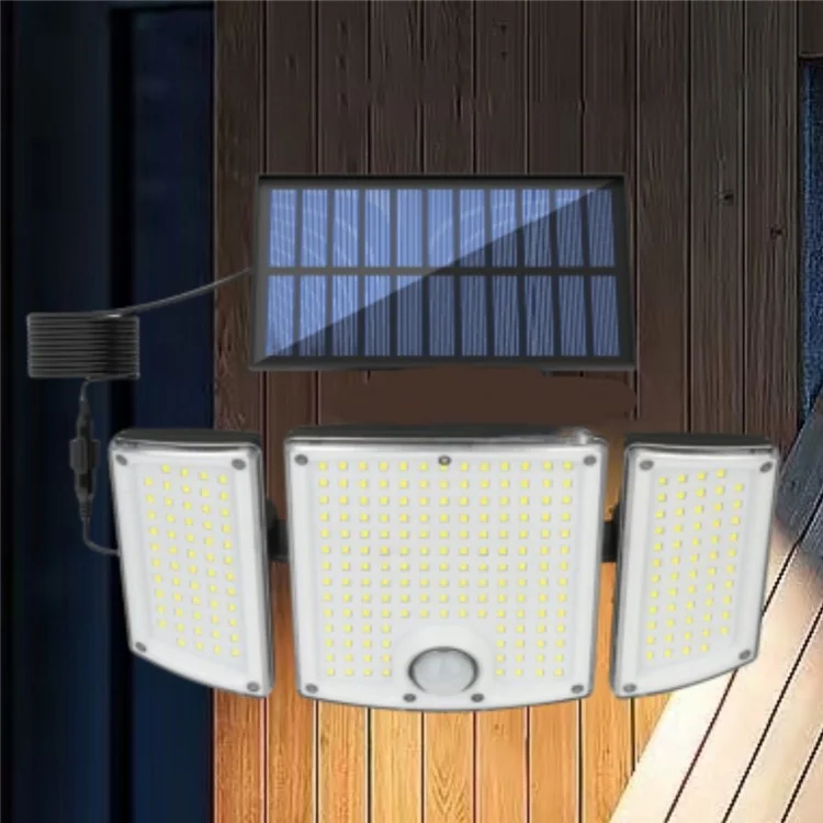 TG-TY01039 278 LED 3-Head Solar Powered Wall Light with Remote Control Waterproof Garden Lamp, Standard Panel