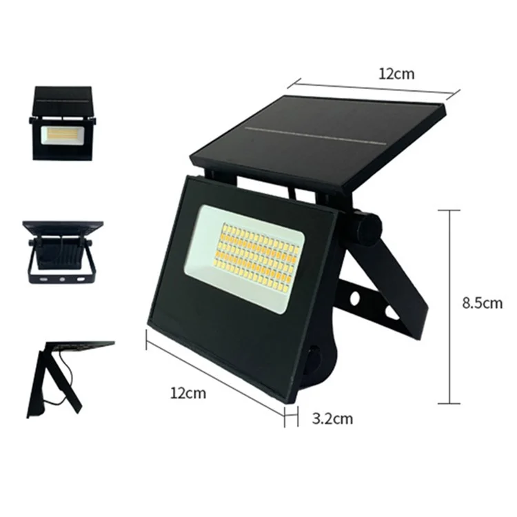 Luz Solar Dobrável para Exteriores com Sensor de Movimento para Jardim, Pátio e Parede, Controle Remoto, Tamanho Compacto