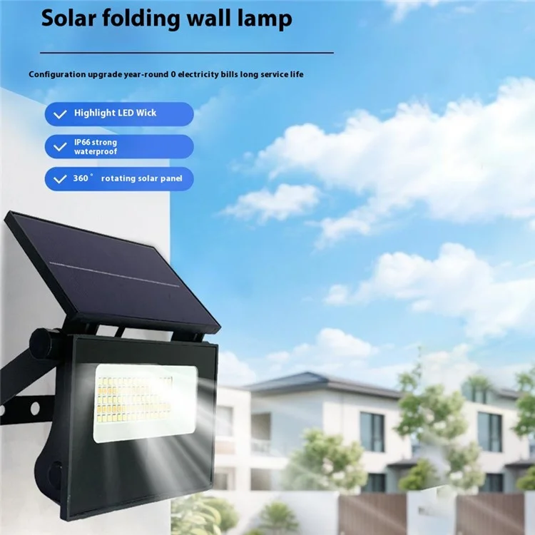 Luz Solar Dobrável para Exteriores com Sensor de Movimento para Jardim, Pátio e Parede, Controle Remoto, Tamanho Compacto