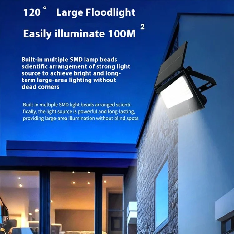 Luz Solar Dobrável para Exteriores com Sensor de Movimento para Jardim, Pátio e Parede, Controle Remoto, Tamanho Compacto