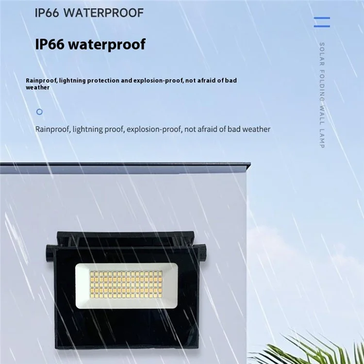 Luz Solar Dobrável para Exteriores com Sensor de Movimento para Jardim, Pátio e Parede, Controle Remoto, Tamanho Compacto