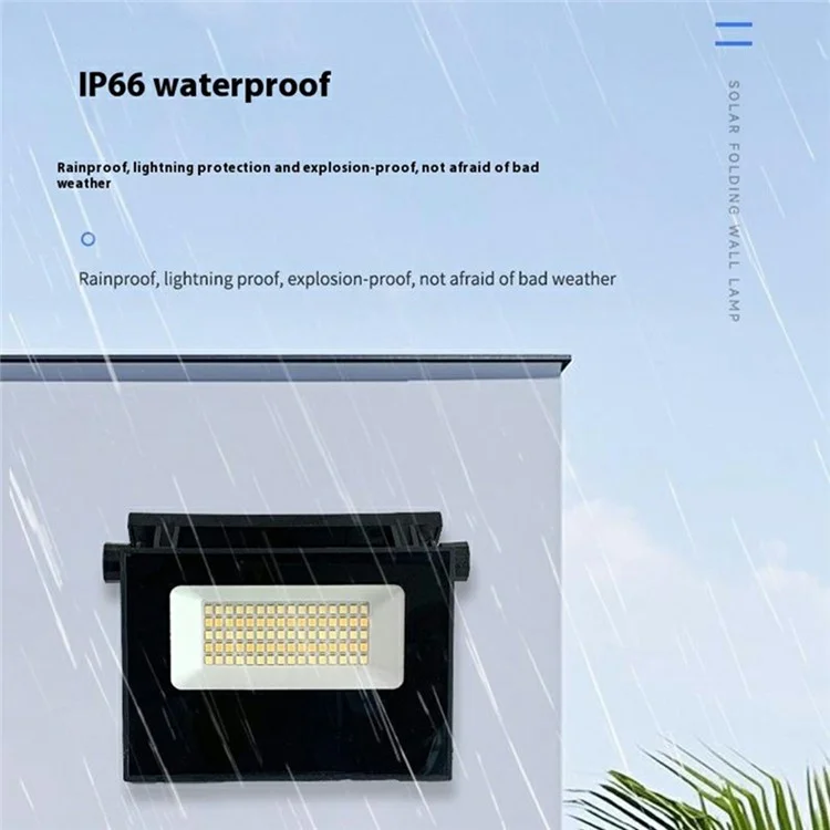 Luz Solar Dobrável para Exteriores com Sensor de Movimento para Jardim e Parede de Pátio, Controle Remoto, Tamanho Médio