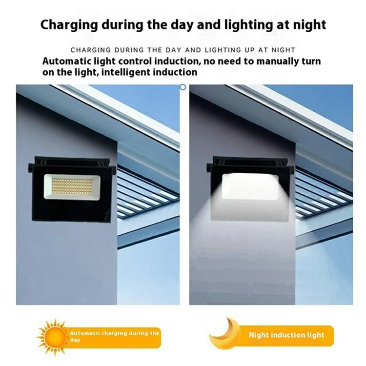 Luz Solar Dobrável para Exteriores com Sensor de Movimento para Jardim e Parede de Pátio, Controle Remoto, Tamanho Médio